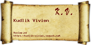 Kudlik Vivien névjegykártya